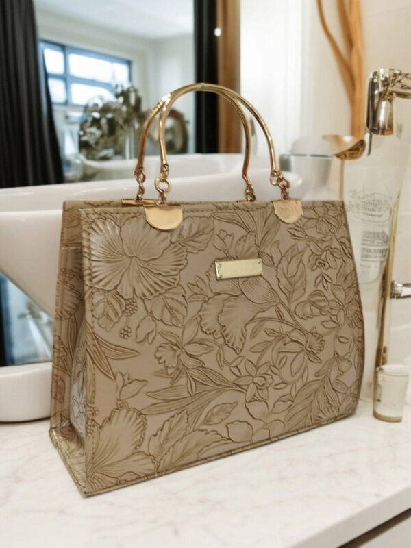 Aurum Embossed Luxe Tote Hand Bag - Image 4