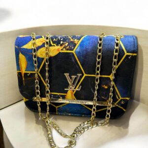 Dark Blue Chain Shoulder Bag for Women