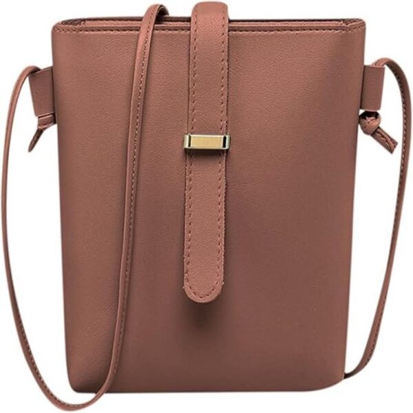 Caramel Crest Crossbody Bag - Image 4