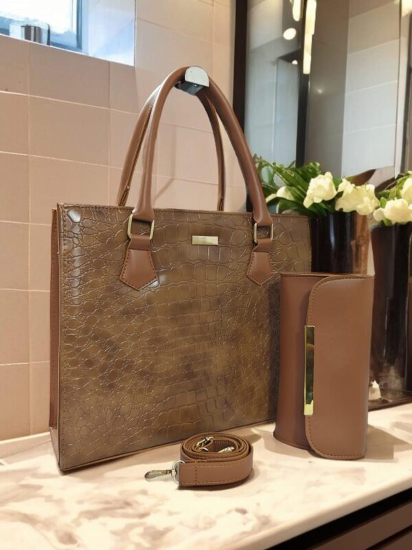 Aurum Leather 2 Pc Hand Bag - Image 3
