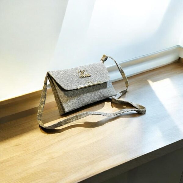 Slate Glide Grey Crossbody Clutch