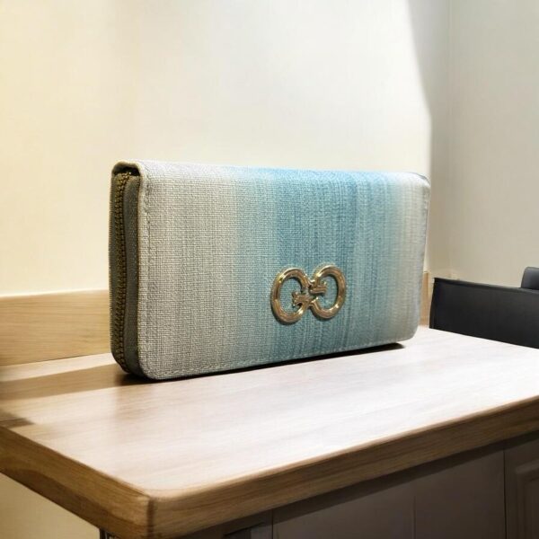 Pink & Bluish Single Zip Clutch - Image 2