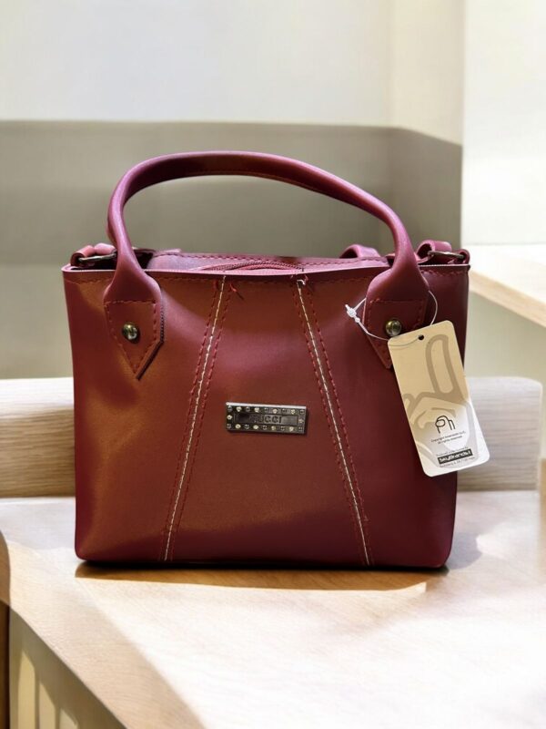 Compact Maroon Hand Bag