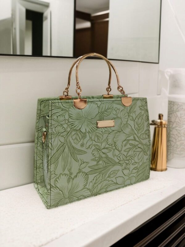 Aurum Embossed Luxe Tote Hand Bag - Image 5