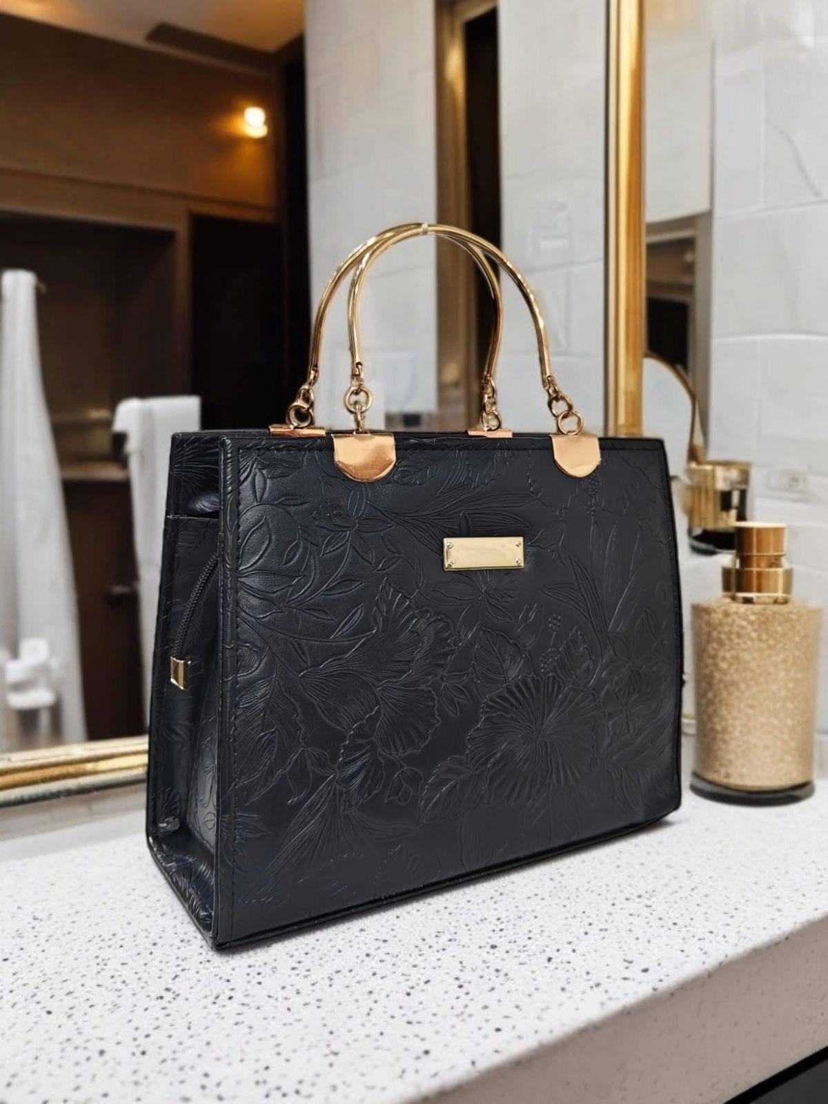 Aurum Embossed Luxe Tote Hand Bag - Image 6