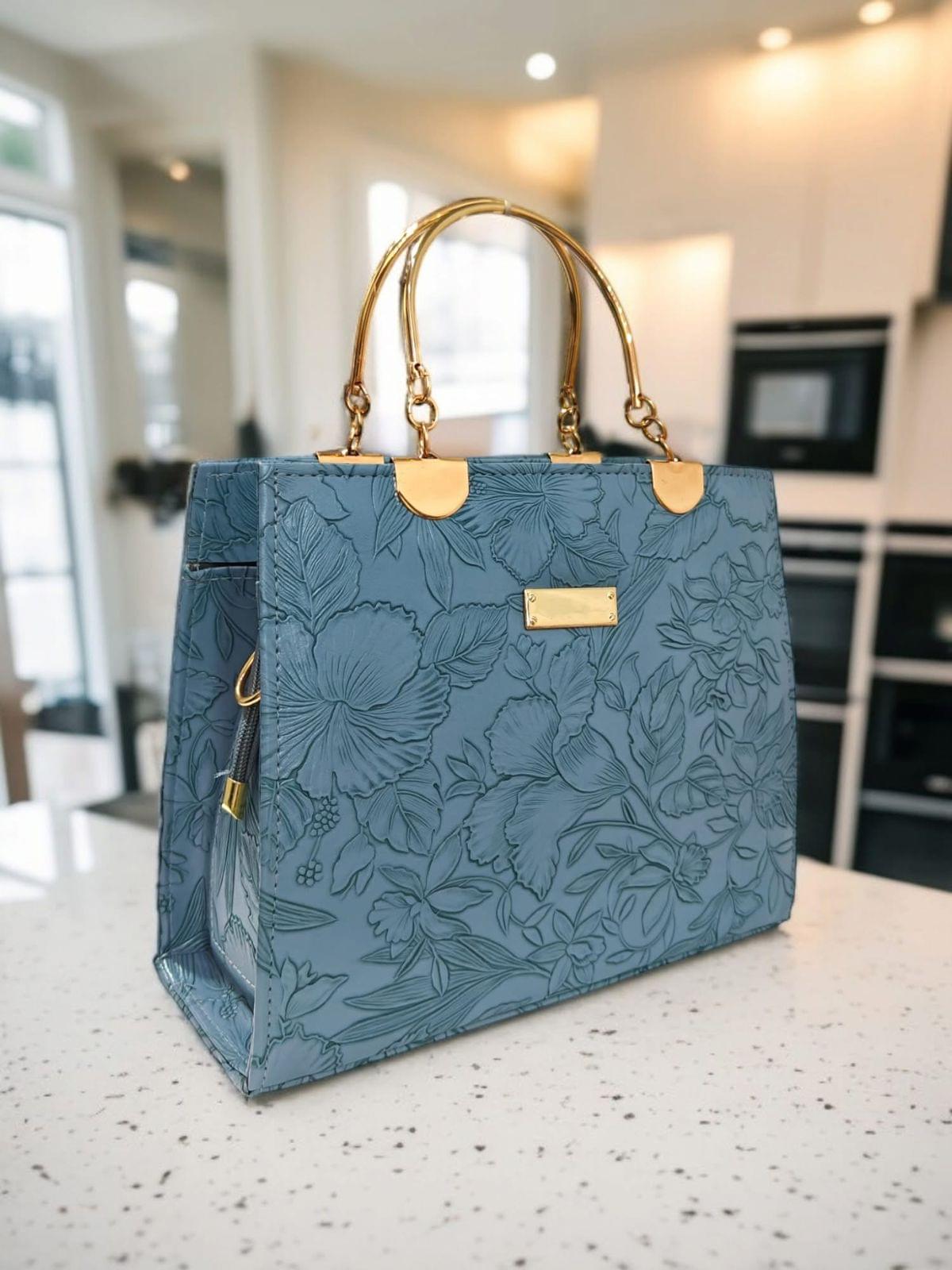 Aurum Embossed Luxe Tote Hand Bag